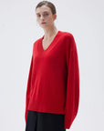 SUUKSESS Women Cashmere Oversized V Neck Pullover Sweaters Long Sleeve Jumpers-SUUKSESS-SUUKSESS