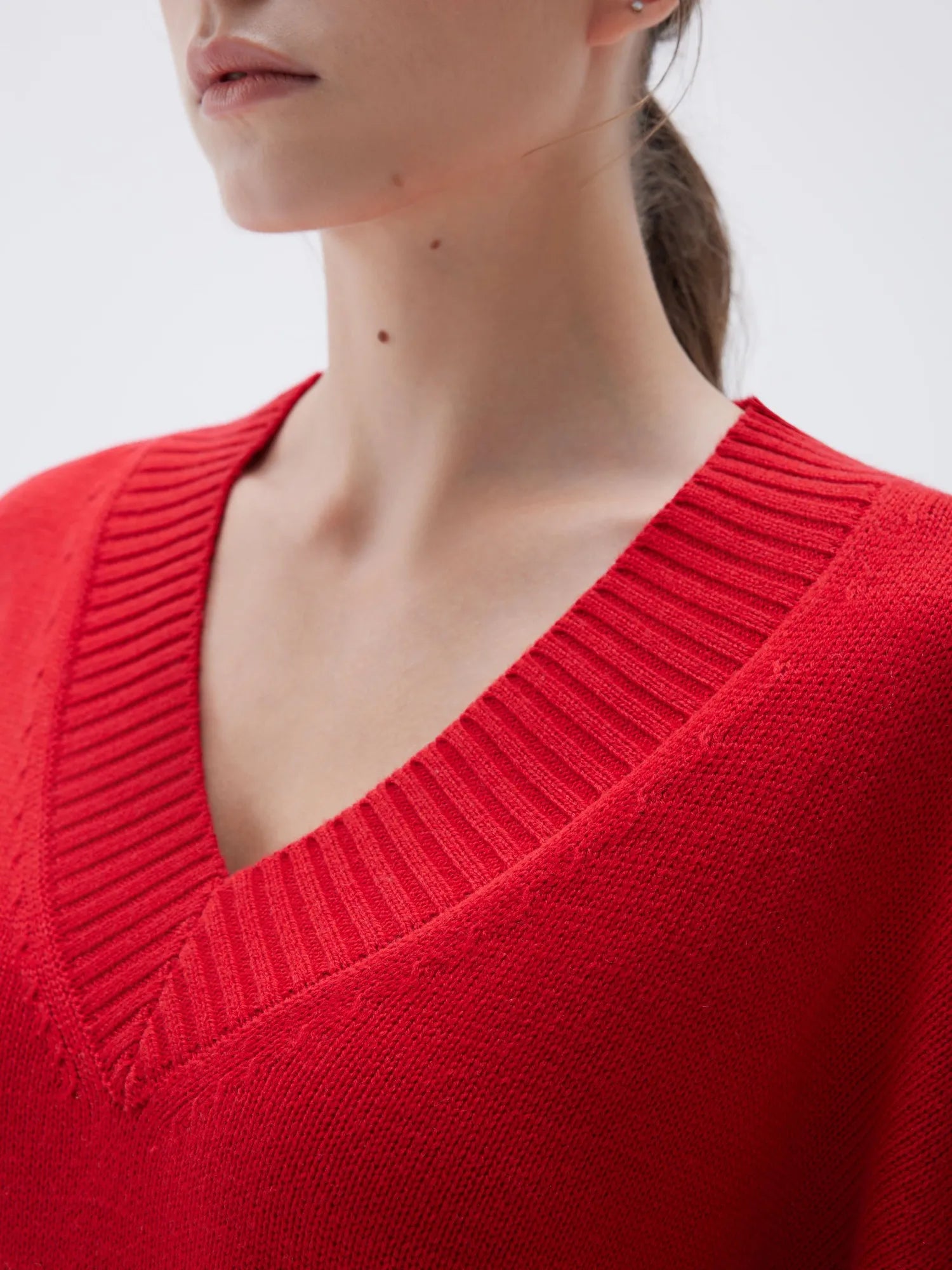 SUUKSESS Women Cashmere Oversized V Neck Pullover Sweaters Long Sleeve Jumpers-SUUKSESS-SUUKSESS