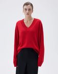 SUUKSESS Women Cashmere Oversized V Neck Pullover Sweaters Long Sleeve Jumpers-SUUKSESS-SUUKSESS