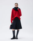 SUUKSESS Women Cashmere Oversized V Neck Pullover Sweaters Long Sleeve Jumpers-SUUKSESS-SUUKSESS