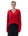 SUUKSESS Women Cashmere Oversized V Neck Pullover Sweaters Long Sleeve Jumpers-SUUKSESS-SUUKSESS