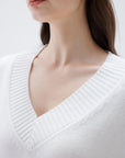 SUUKSESS Women Cashmere Oversized V Neck Pullover Sweaters Long Sleeve Jumpers-SUUKSESS-SUUKSESS