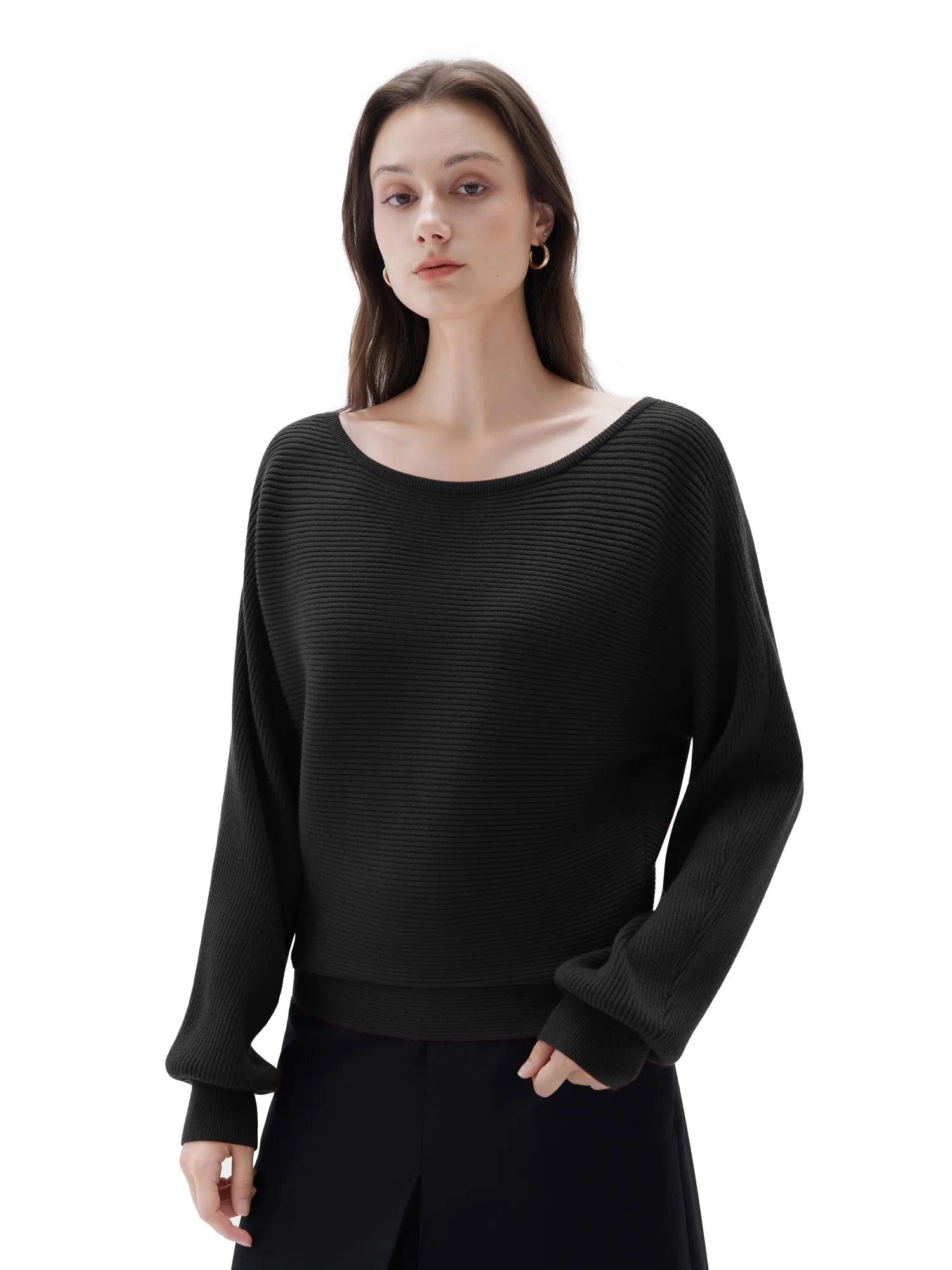 SUUKSESS Women Cashmere Oversized Off Shoulder Pullover Sweaters Boat Neck Long Sleeve Knit Jumpers Tops-SUUKSESS-SUUKSESS