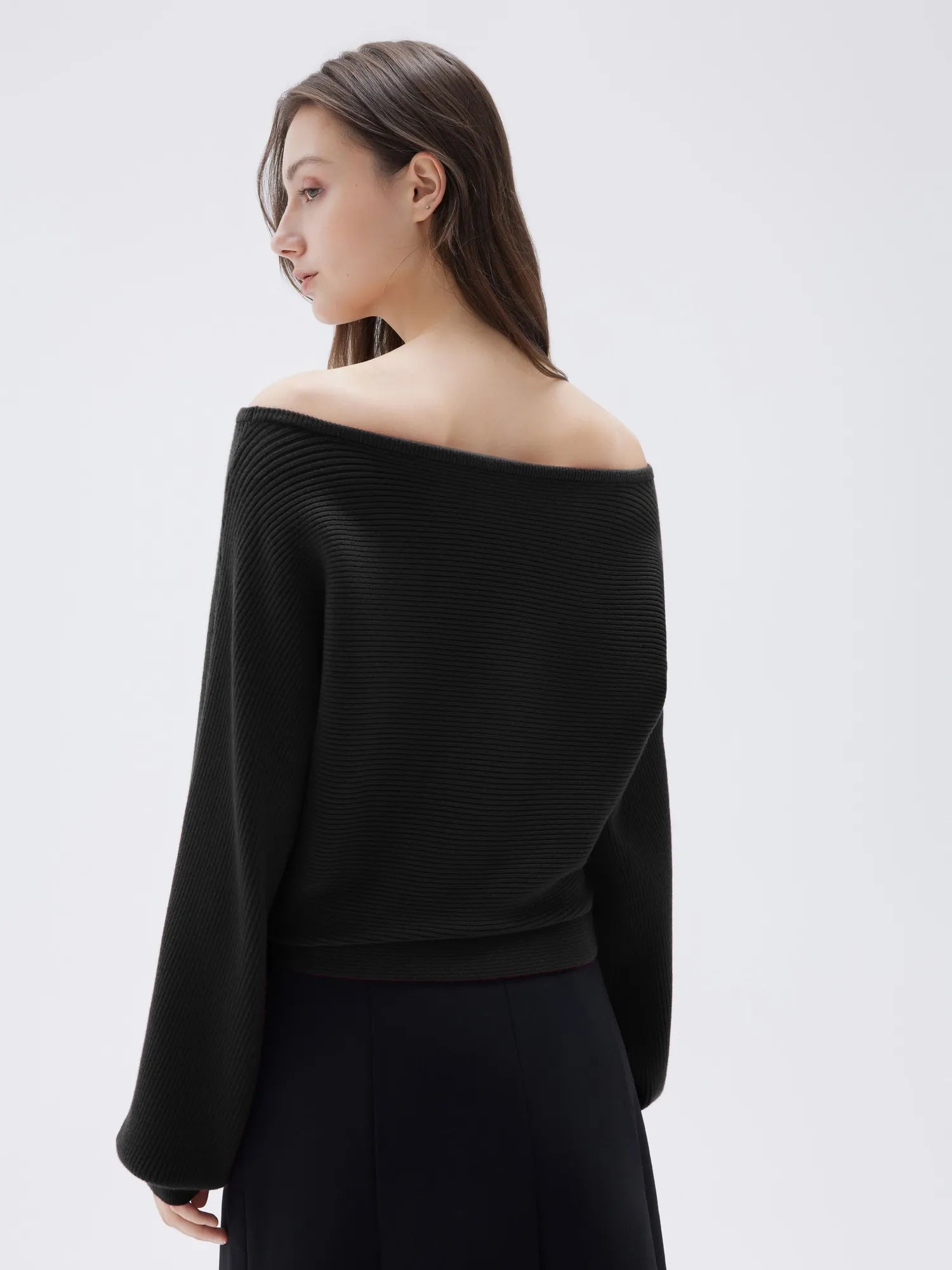 SUUKSESS Women Cashmere Oversized Off Shoulder Pullover Sweaters Boat Neck Long Sleeve Knit Jumpers Tops-SUUKSESS-SUUKSESS