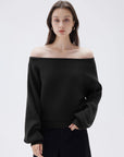 SUUKSESS Women Cashmere Oversized Off Shoulder Pullover Sweaters Boat Neck Long Sleeve Knit Jumpers Tops-SUUKSESS-SUUKSESS