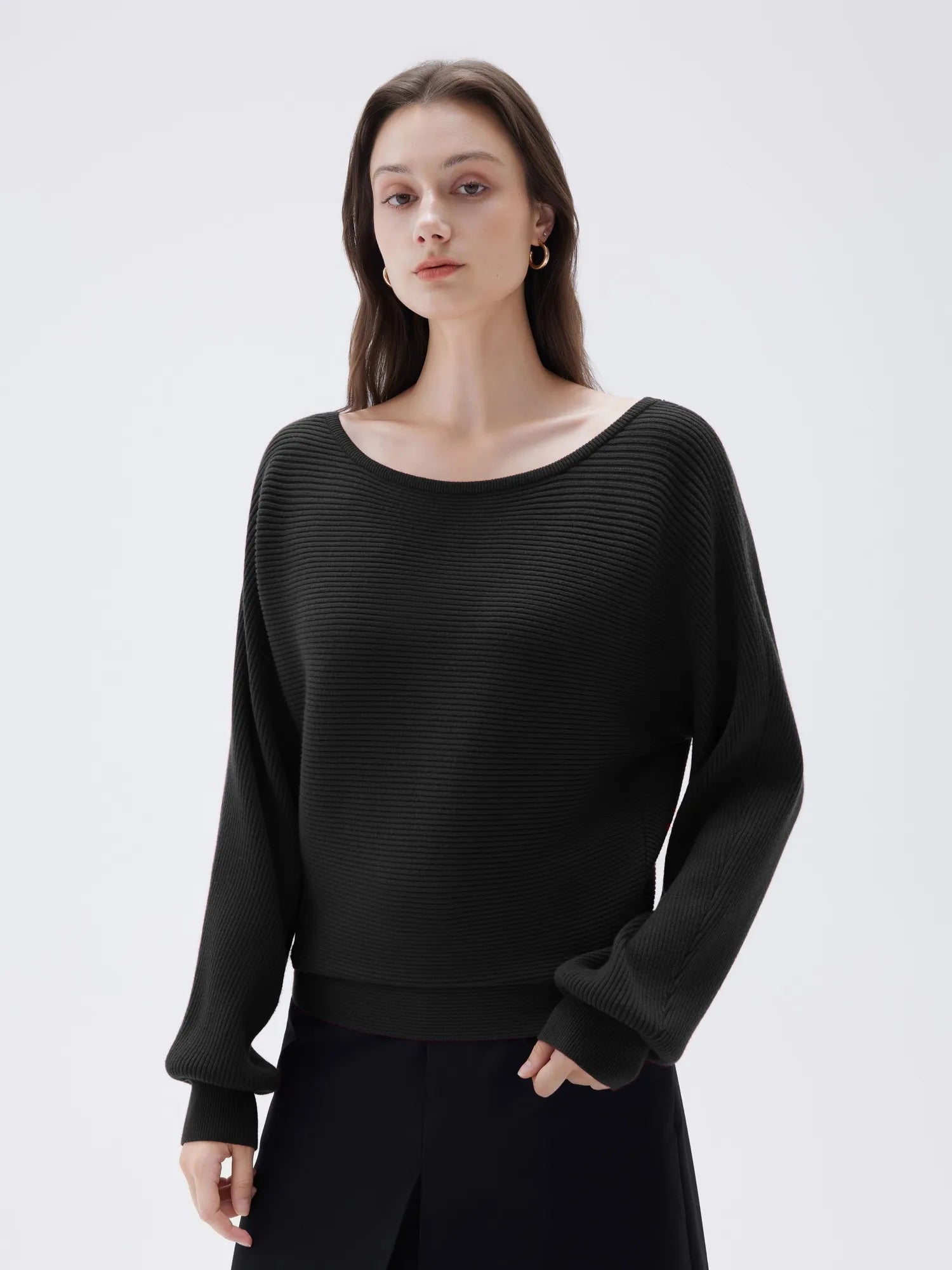 SUUKSESS Women Cashmere Oversized Off Shoulder Pullover Sweaters Boat Neck Long Sleeve Knit Jumpers Tops-SUUKSESS-SUUKSESS