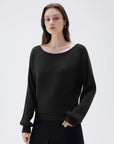 SUUKSESS Women Cashmere Oversized Off Shoulder Pullover Sweaters Boat Neck Long Sleeve Knit Jumpers Tops-SUUKSESS-SUUKSESS
