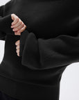 SUUKSESS Women Cashmere Oversized Off Shoulder Pullover Sweaters Boat Neck Long Sleeve Knit Jumpers Tops-SUUKSESS-SUUKSESS