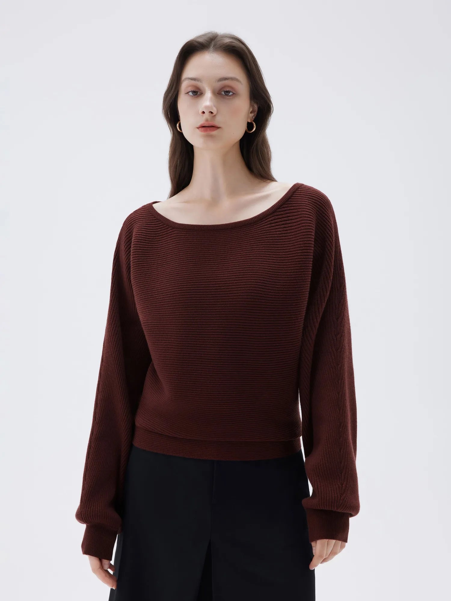 SUUKSESS Women Cashmere Oversized Off Shoulder Pullover Sweaters Boat Neck Long Sleeve Knit Jumpers Tops-SUUKSESS-SUUKSESS