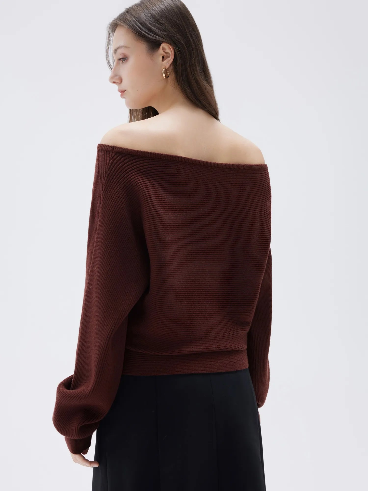 SUUKSESS Women Cashmere Oversized Off Shoulder Pullover Sweaters Boat Neck Long Sleeve Knit Jumpers Tops-SUUKSESS-SUUKSESS