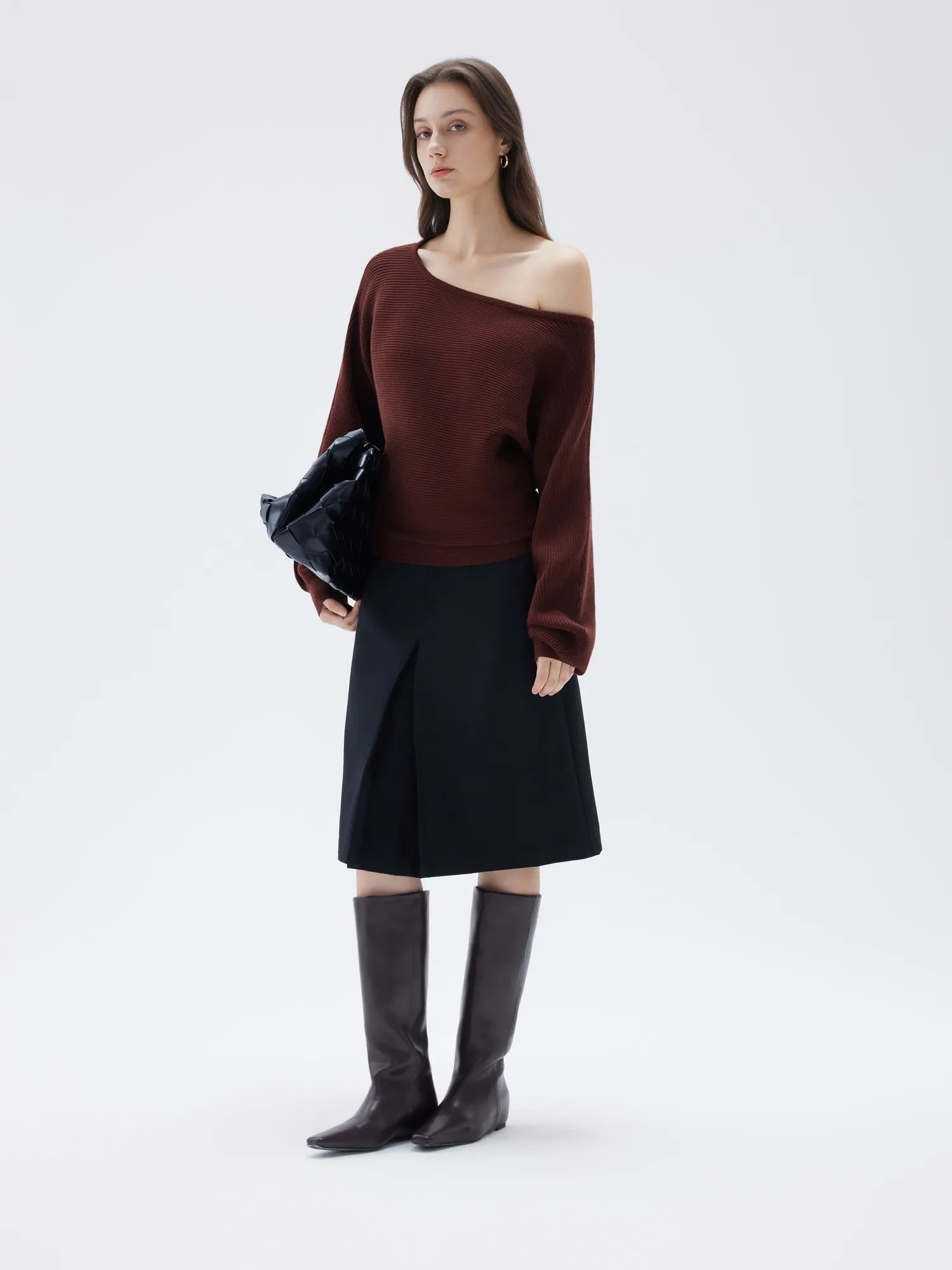 SUUKSESS Women Cashmere Oversized Off Shoulder Pullover Sweaters Boat Neck Long Sleeve Knit Jumpers Tops-SUUKSESS-SUUKSESS