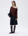 SUUKSESS Women Cashmere Oversized Off Shoulder Pullover Sweaters Boat Neck Long Sleeve Knit Jumpers Tops-SUUKSESS-SUUKSESS