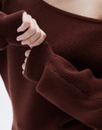 SUUKSESS Women Cashmere Oversized Off Shoulder Pullover Sweaters Boat Neck Long Sleeve Knit Jumpers Tops-SUUKSESS-SUUKSESS