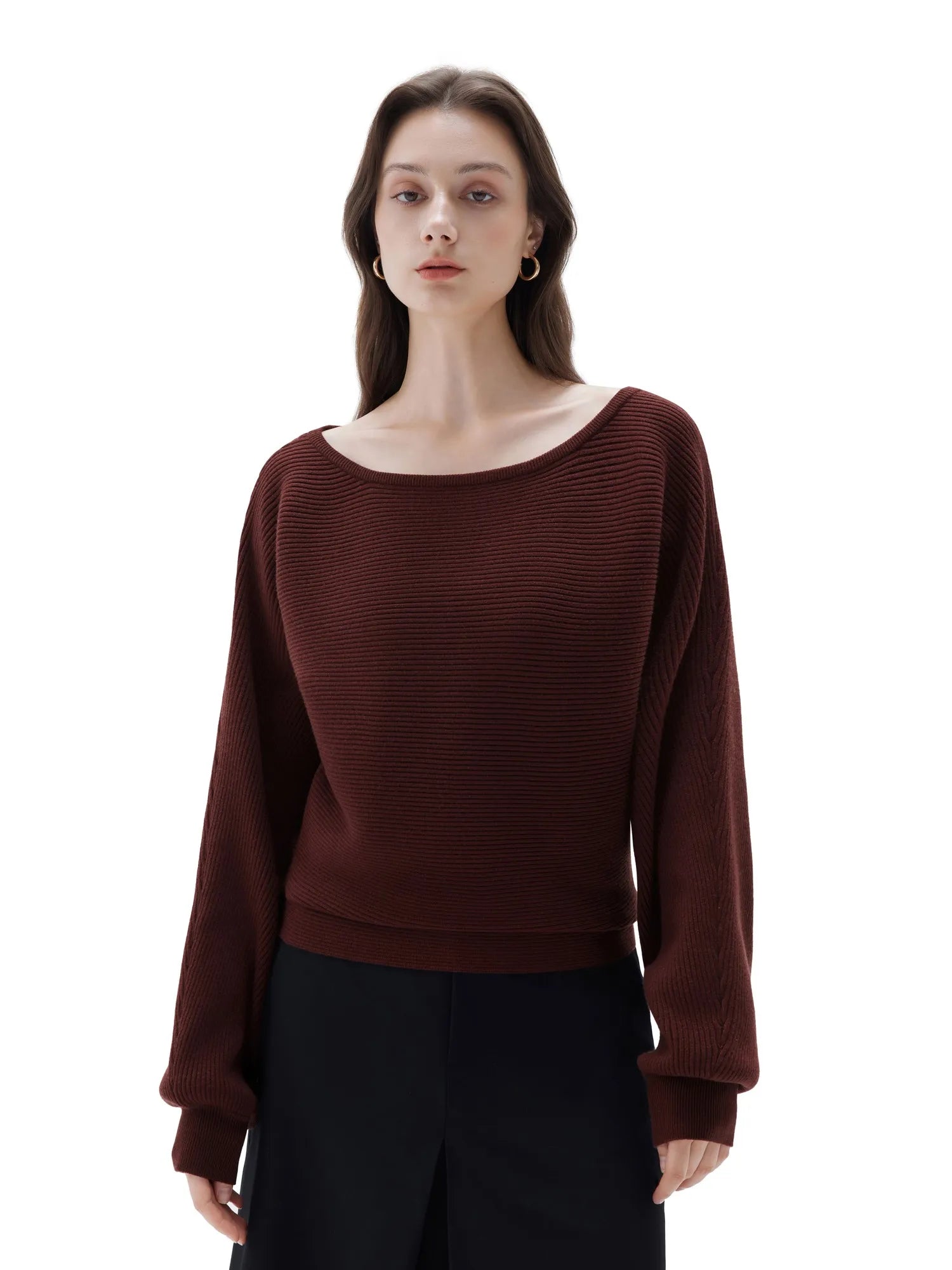 SUUKSESS Women Cashmere Oversized Off Shoulder Pullover Sweaters Boat Neck Long Sleeve Knit Jumpers Tops-SUUKSESS-SUUKSESS