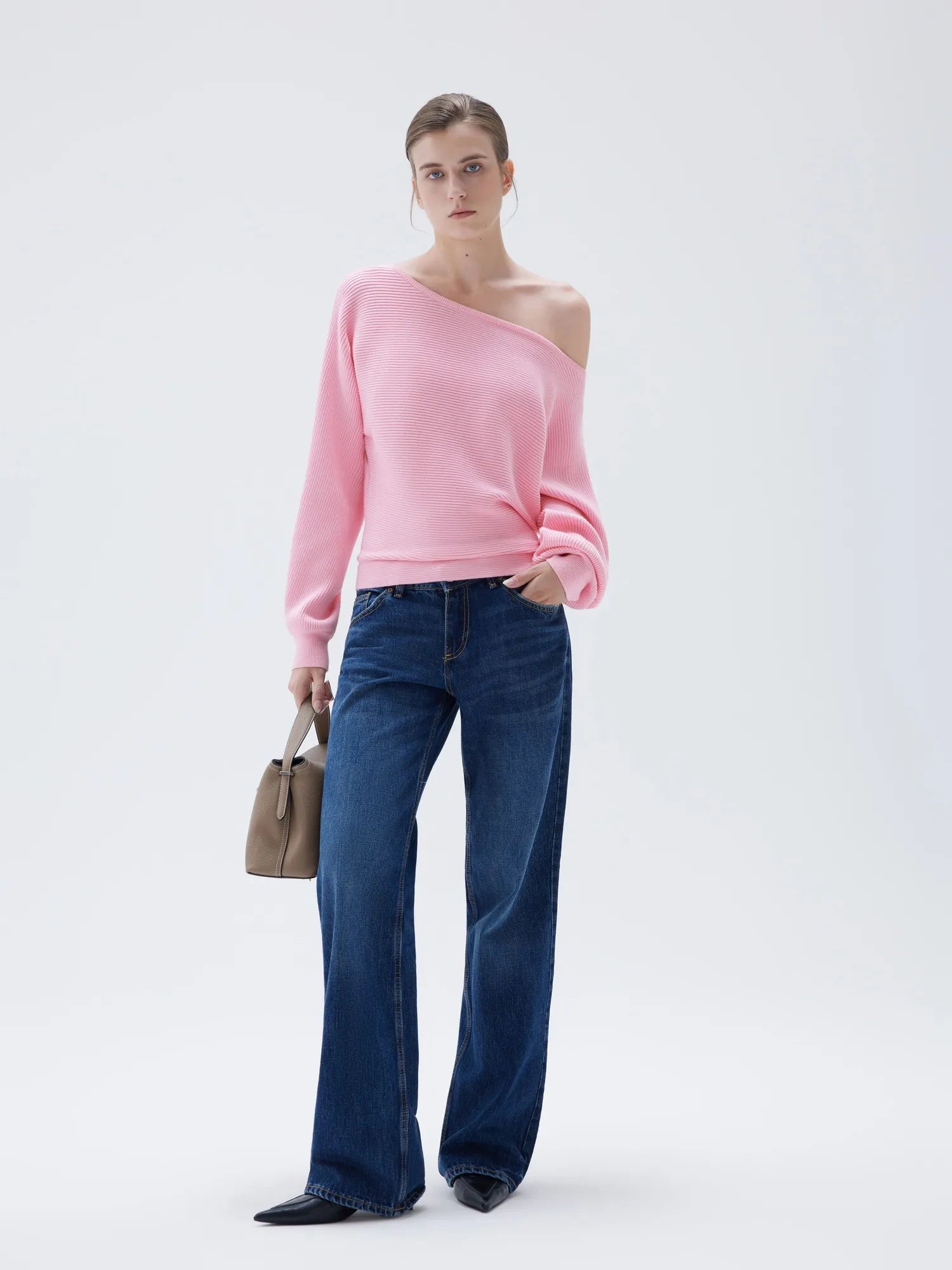 SUUKSESS Women Cashmere Oversized Off Shoulder Pullover Sweaters Boat Neck Long Sleeve Knit Jumpers Tops-SUUKSESS-SUUKSESS