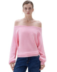 SUUKSESS Women Cashmere Oversized Off Shoulder Pullover Sweaters Boat Neck Long Sleeve Knit Jumpers Tops-SUUKSESS-SUUKSESS