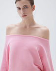 SUUKSESS Women Cashmere Oversized Off Shoulder Pullover Sweaters Boat Neck Long Sleeve Knit Jumpers Tops-SUUKSESS-SUUKSESS