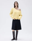 SUUKSESS Women Cashmere Oversized Off Shoulder Pullover Sweaters Boat Neck Long Sleeve Knit Jumpers Tops-SUUKSESS-SUUKSESS
