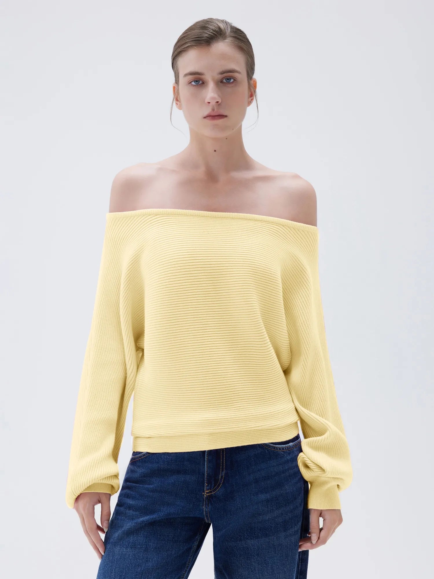 SUUKSESS Women Cashmere Oversized Off Shoulder Pullover Sweaters Boat Neck Long Sleeve Knit Jumpers Tops-SUUKSESS-SUUKSESS