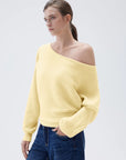 SUUKSESS Women Cashmere Oversized Off Shoulder Pullover Sweaters Boat Neck Long Sleeve Knit Jumpers Tops-SUUKSESS-SUUKSESS