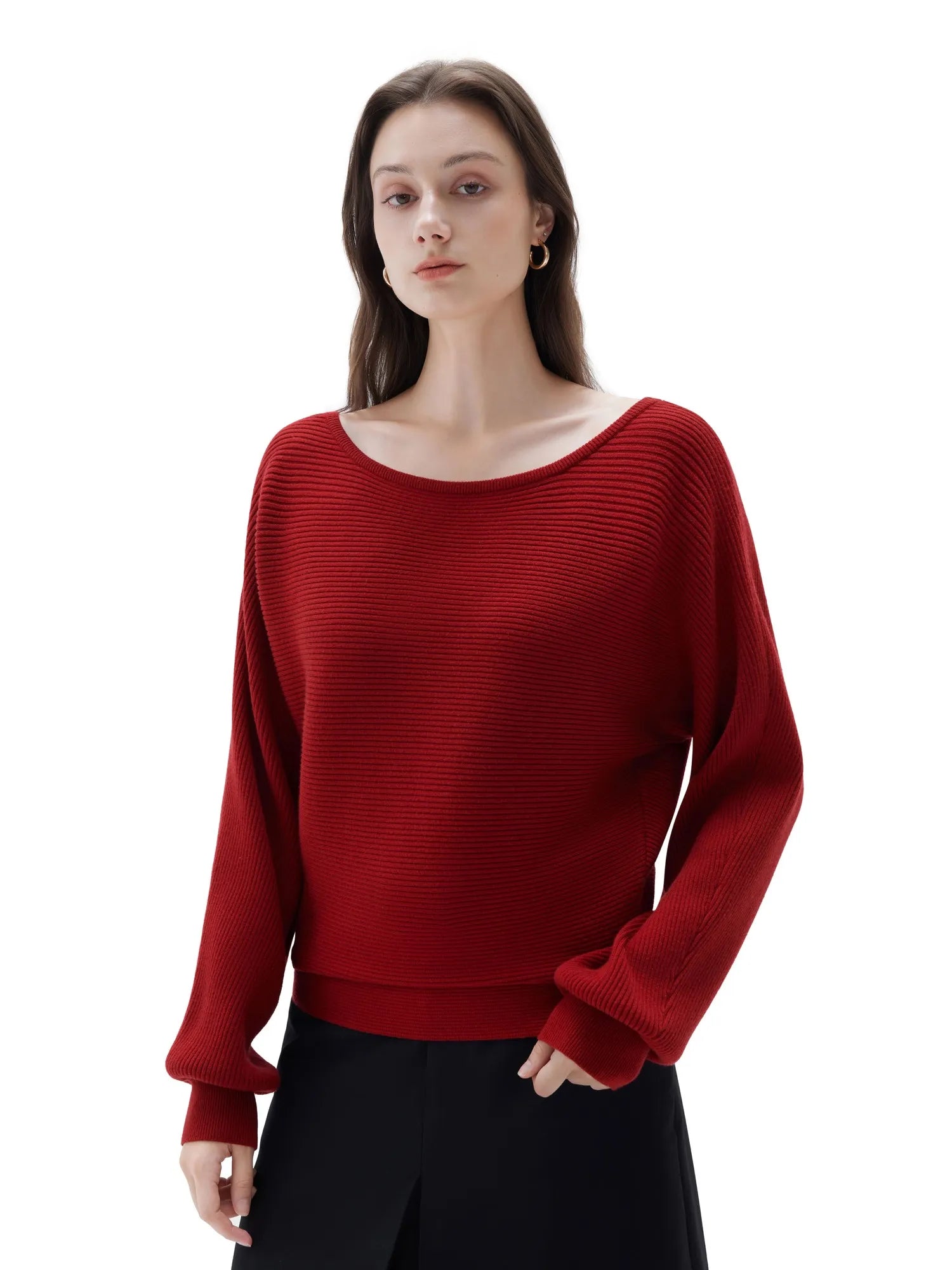 SUUKSESS Women Cashmere Oversized Off Shoulder Pullover Sweaters Boat Neck Long Sleeve Knit Jumpers Tops-SUUKSESS-SUUKSESS