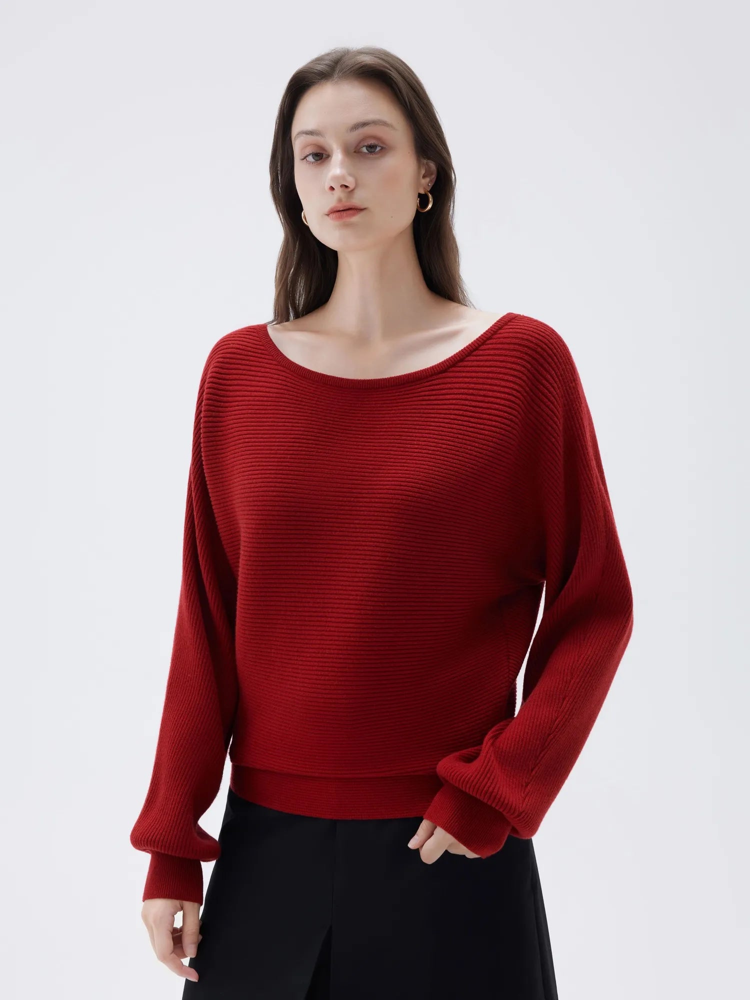 SUUKSESS Women Cashmere Oversized Off Shoulder Pullover Sweaters Boat Neck Long Sleeve Knit Jumpers Tops-SUUKSESS-SUUKSESS