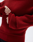 SUUKSESS Women Cashmere Oversized Off Shoulder Pullover Sweaters Boat Neck Long Sleeve Knit Jumpers Tops-SUUKSESS-SUUKSESS