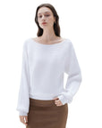 SUUKSESS Women Cashmere Oversized Off Shoulder Pullover Sweaters Boat Neck Long Sleeve Knit Jumpers Tops-SUUKSESS-SUUKSESS