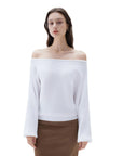 SUUKSESS Women Cashmere Oversized Off Shoulder Pullover Sweaters Boat Neck Long Sleeve Knit Jumpers Tops-SUUKSESS-SUUKSESS