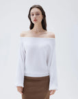 SUUKSESS Women Cashmere Oversized Off Shoulder Pullover Sweaters Boat Neck Long Sleeve Knit Jumpers Tops-SUUKSESS-SUUKSESS