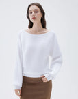 SUUKSESS Women Cashmere Oversized Off Shoulder Pullover Sweaters Boat Neck Long Sleeve Knit Jumpers Tops-SUUKSESS-SUUKSESS