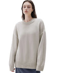 SUUKSESS Women Cashmere Oversized Long Sleeve Pullover Sweater Crew Neck Jumpers-SUUKSESS-SUUKSESS