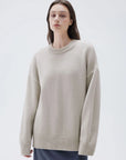 SUUKSESS Women Cashmere Oversized Long Sleeve Pullover Sweater Crew Neck Jumpers-SUUKSESS-SUUKSESS