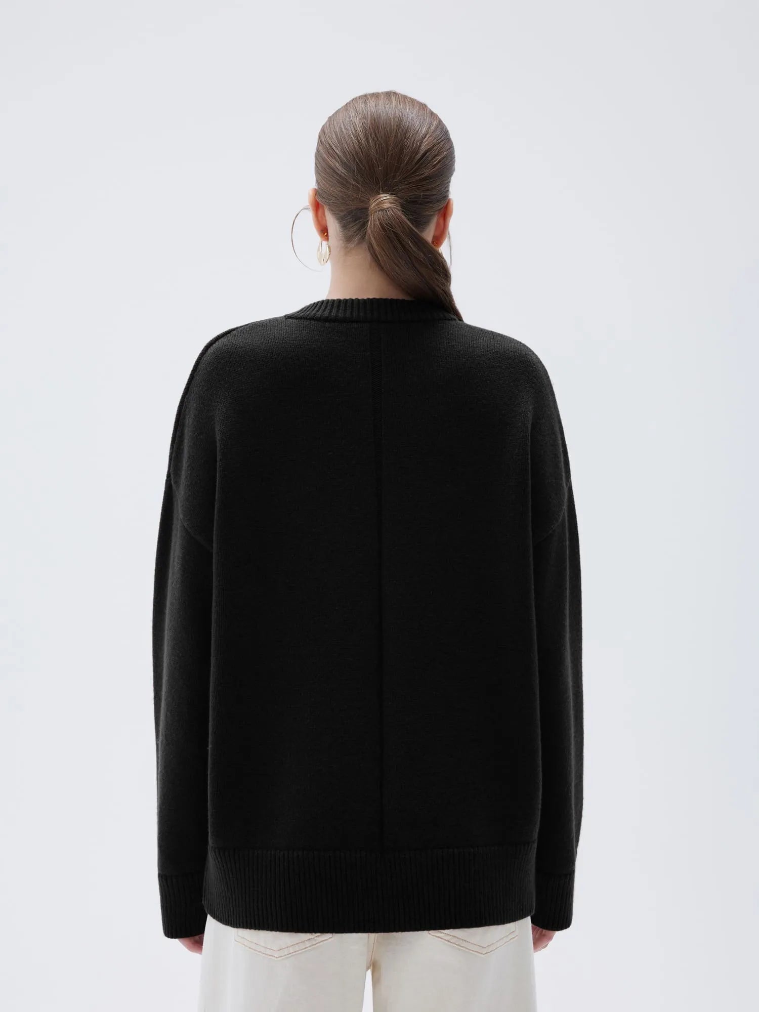 SUUKSESS Women Cashmere Oversized Long Sleeve Pullover Sweater Crew Neck Jumpers-SUUKSESS-SUUKSESS