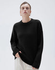 SUUKSESS Women Cashmere Oversized Long Sleeve Pullover Sweater Crew Neck Jumpers-SUUKSESS-SUUKSESS