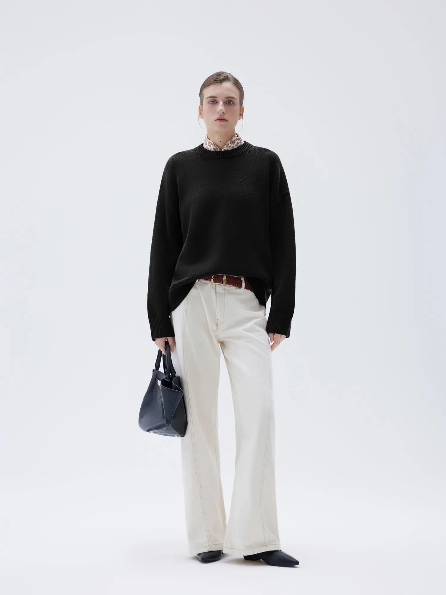 SUUKSESS Women Cashmere Oversized Long Sleeve Pullover Sweater Crew Neck Jumpers-SUUKSESS-SUUKSESS