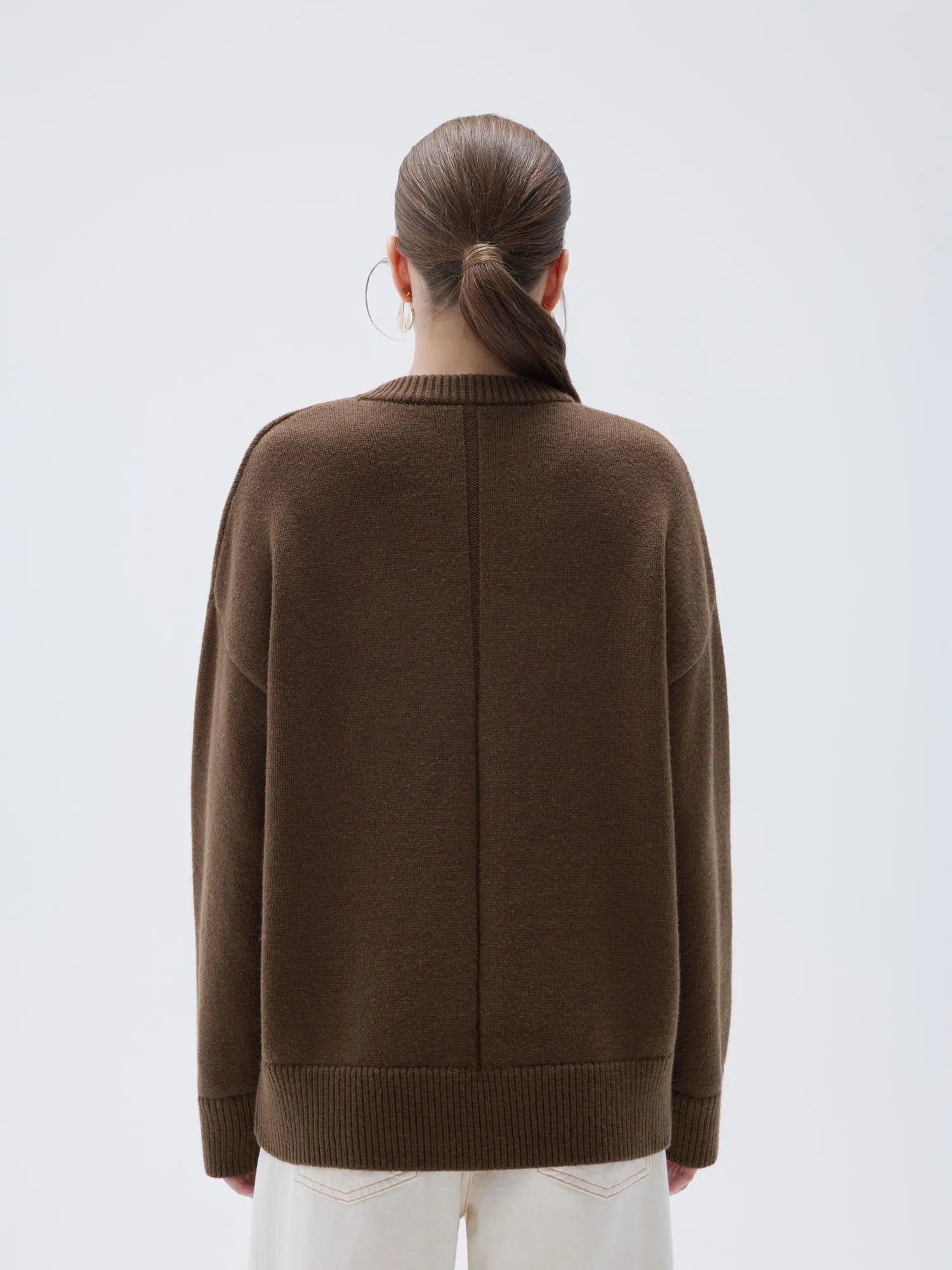 SUUKSESS Women Cashmere Oversized Long Sleeve Pullover Sweater Crew Neck Jumpers-SUUKSESS-SUUKSESS