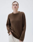 SUUKSESS Women Cashmere Oversized Long Sleeve Pullover Sweater Crew Neck Jumpers-SUUKSESS-SUUKSESS