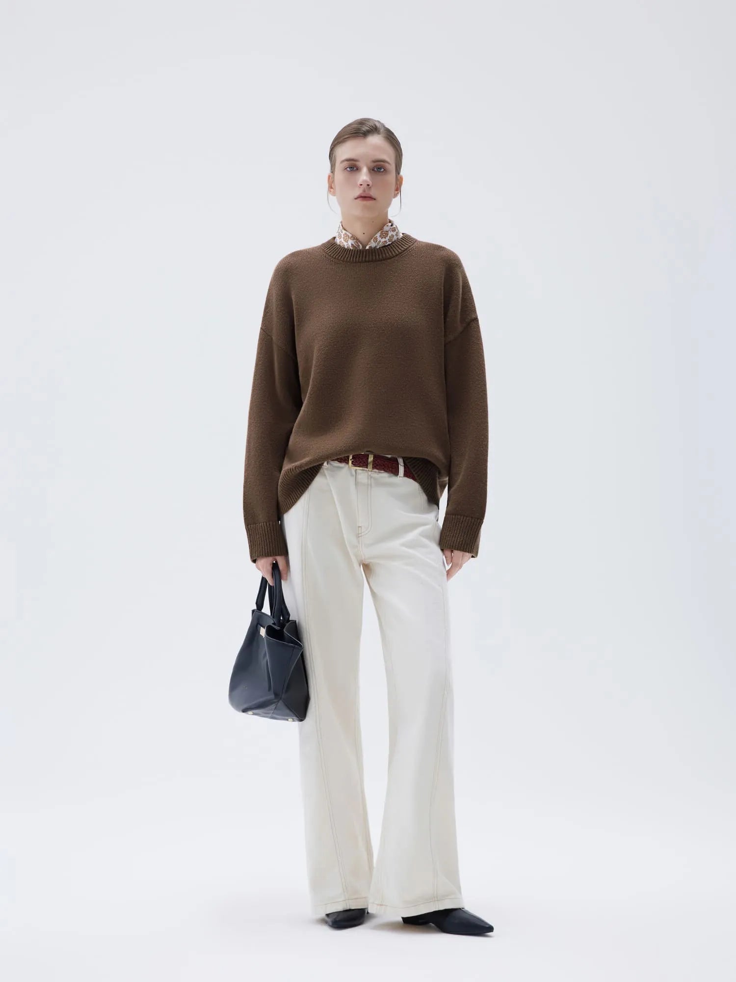 SUUKSESS Women Cashmere Oversized Long Sleeve Pullover Sweater Crew Neck Jumpers-SUUKSESS-SUUKSESS