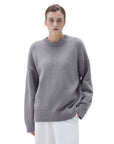 SUUKSESS Women Cashmere Oversized Long Sleeve Pullover Sweater Crew Neck Jumpers-SUUKSESS-SUUKSESS