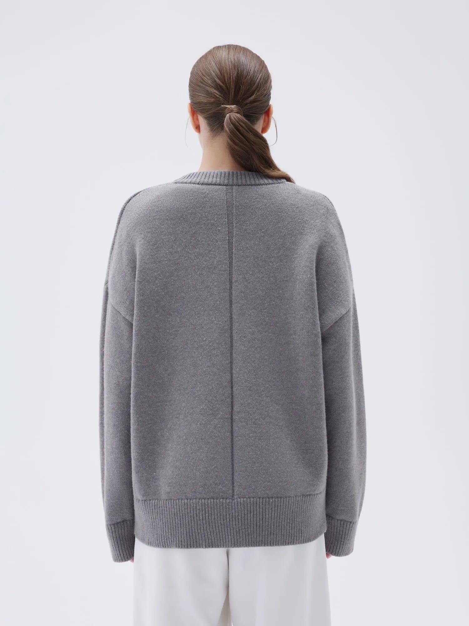SUUKSESS Women Cashmere Oversized Long Sleeve Pullover Sweater Crew Neck Jumpers-SUUKSESS-SUUKSESS