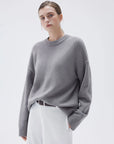 SUUKSESS Women Cashmere Oversized Long Sleeve Pullover Sweater Crew Neck Jumpers-SUUKSESS-SUUKSESS