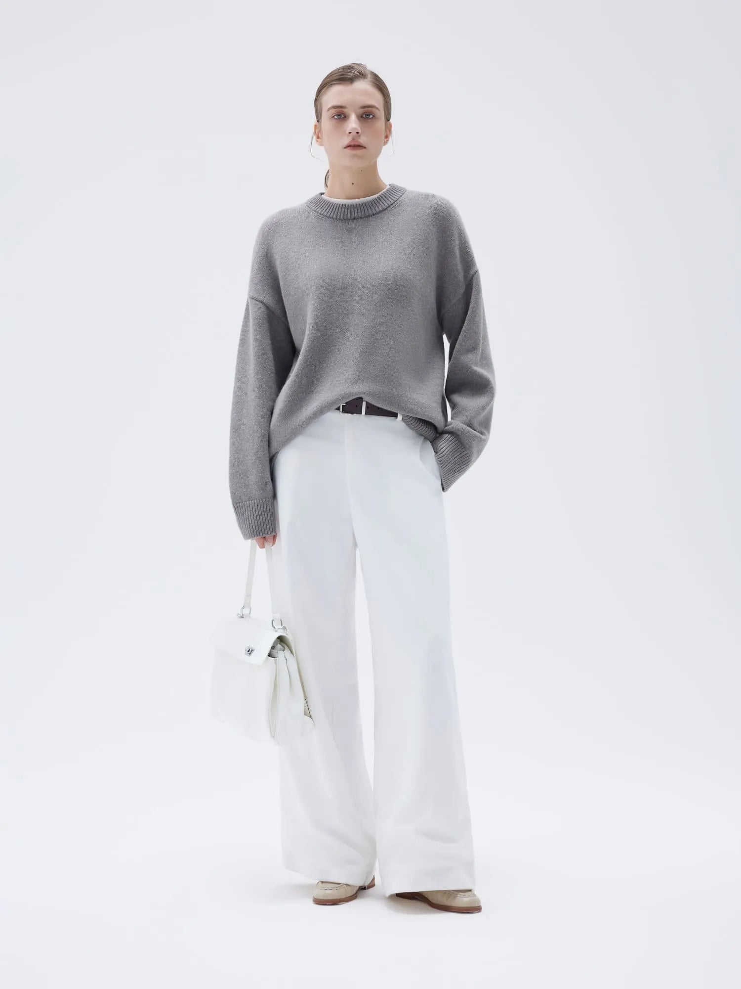 SUUKSESS Women Cashmere Oversized Long Sleeve Pullover Sweater Crew Neck Jumpers-SUUKSESS-SUUKSESS