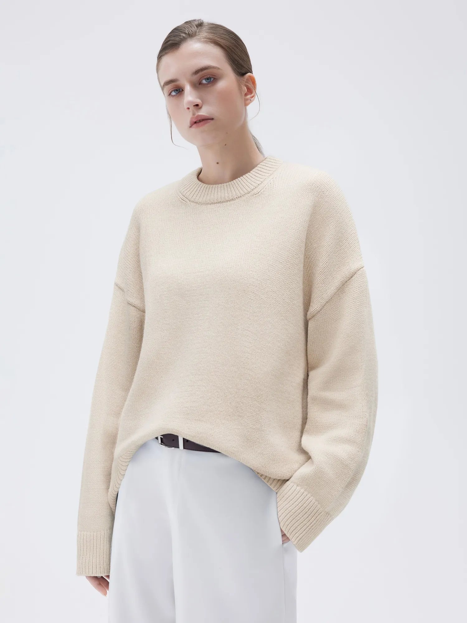 Cashmere Oversized Crew Neck Sweater