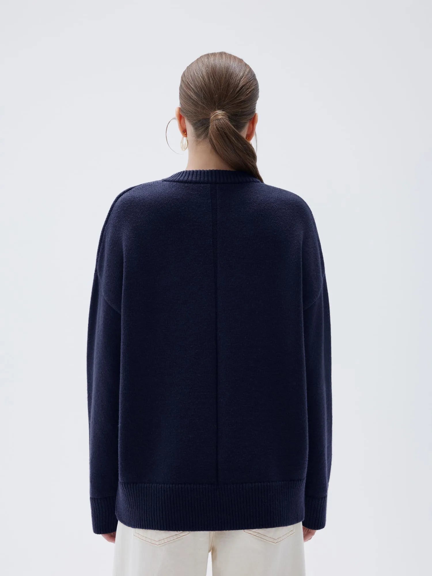 SUUKSESS Women Cashmere Oversized Long Sleeve Pullover Sweater Crew Neck Jumpers-SUUKSESS-SUUKSESS