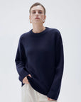SUUKSESS Women Cashmere Oversized Long Sleeve Pullover Sweater Crew Neck Jumpers-SUUKSESS-SUUKSESS