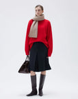 SUUKSESS Women Cashmere Oversized Long Sleeve Pullover Sweater Crew Neck Jumpers-SUUKSESS-SUUKSESS