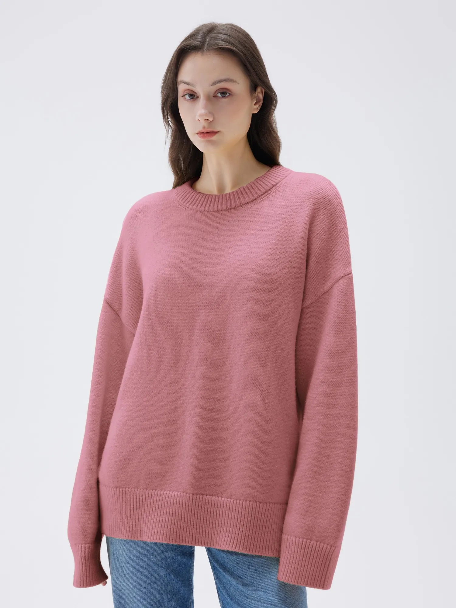 Cashmere Oversized Crew Neck Sweater