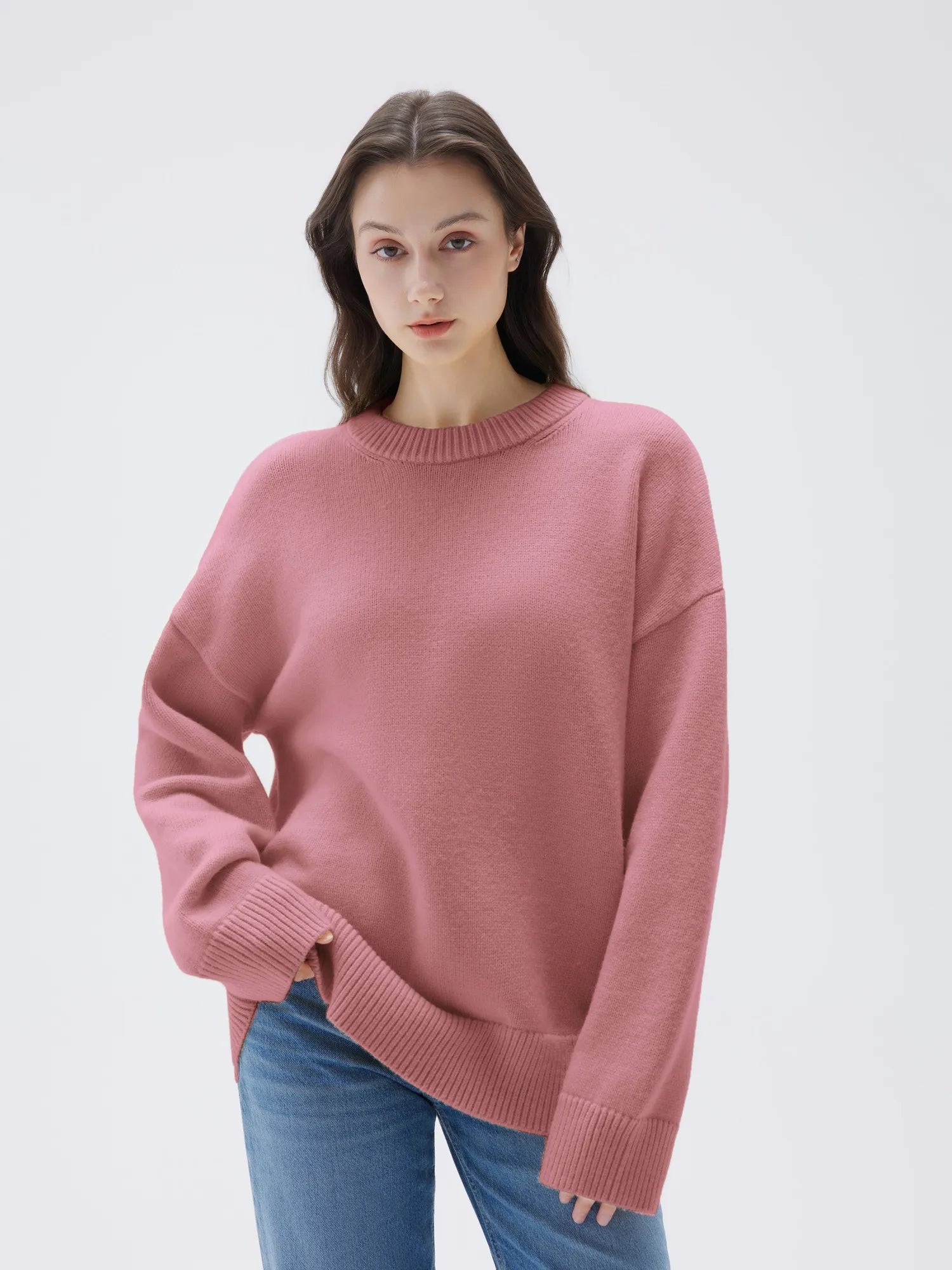 Cashmere Oversized Crew Neck Sweater