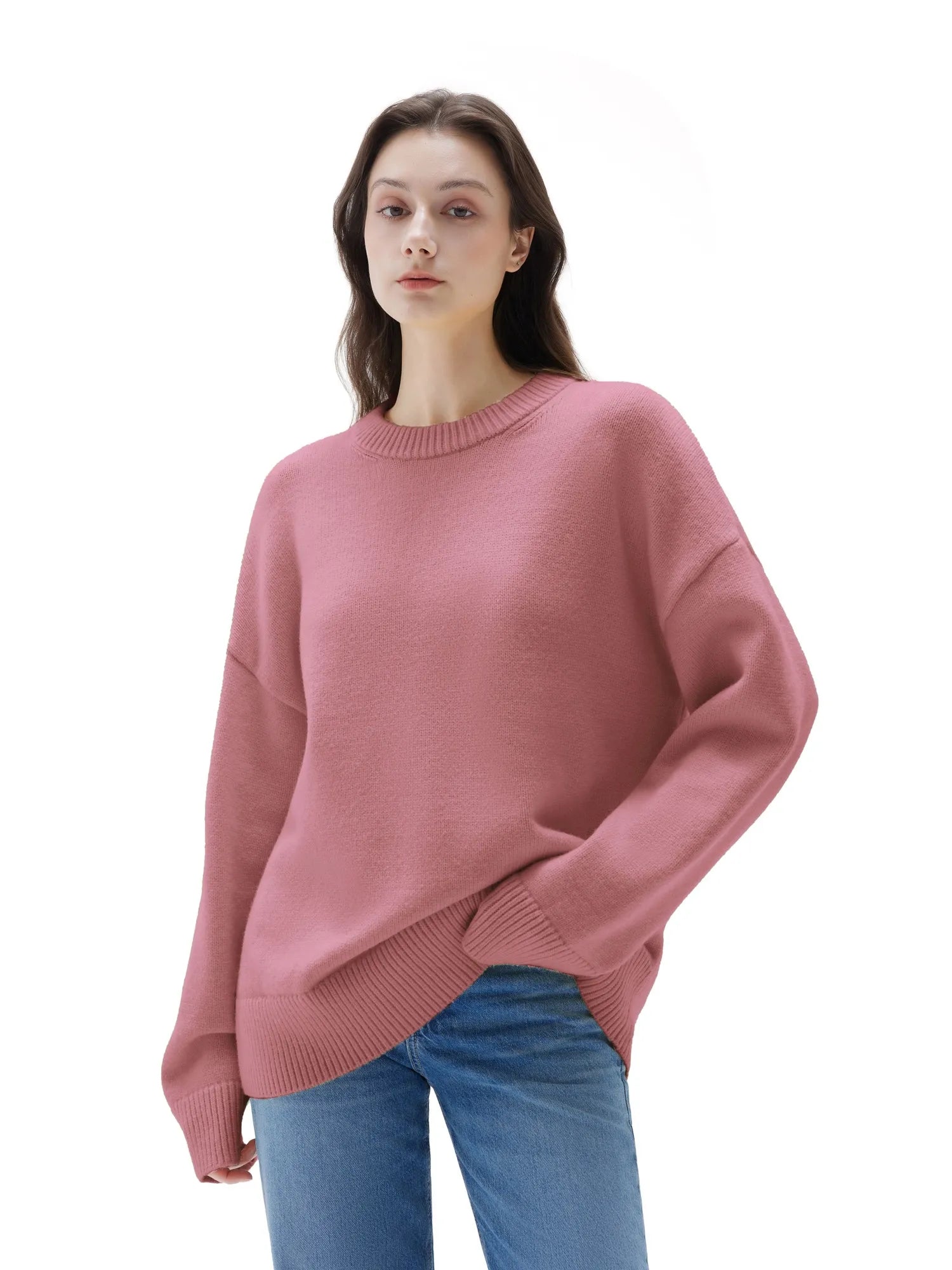 Cashmere Oversized Crew Neck Sweater